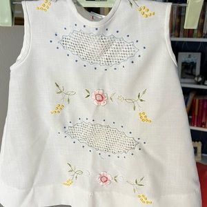 Vintage Linen Top for baby girl